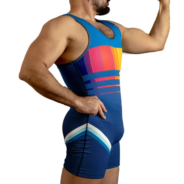 Wrestling Singlets Suit Boxing One Piece Bodysuit Iron Gym Weightlifting Fitness Skinsuit PowerLifting Running Wear