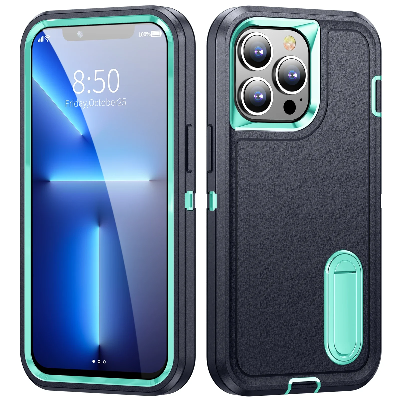 thumbnail image 1 of Heavy Armor Shockproof Defend Phone Case For iPhone 11 12 13 14 15 Pro Max 6 6s 7 8 Plus SE 2022 Xs XR Plastic TPU Back Cover, 1 of 4