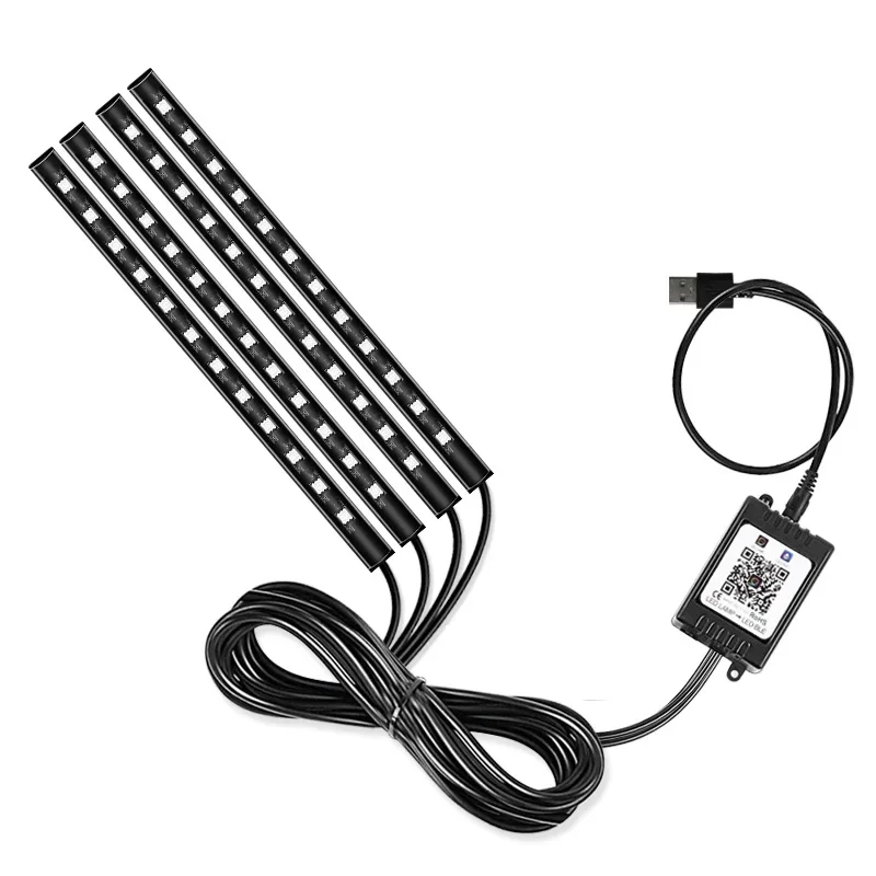 

Автомобильные аксессуары, 12 В, 5 В, 4 шт., 5050, 48 светодиодов RGB, атмосферсветильник освещение, внешсветильник освещение, автомобисветильник двери