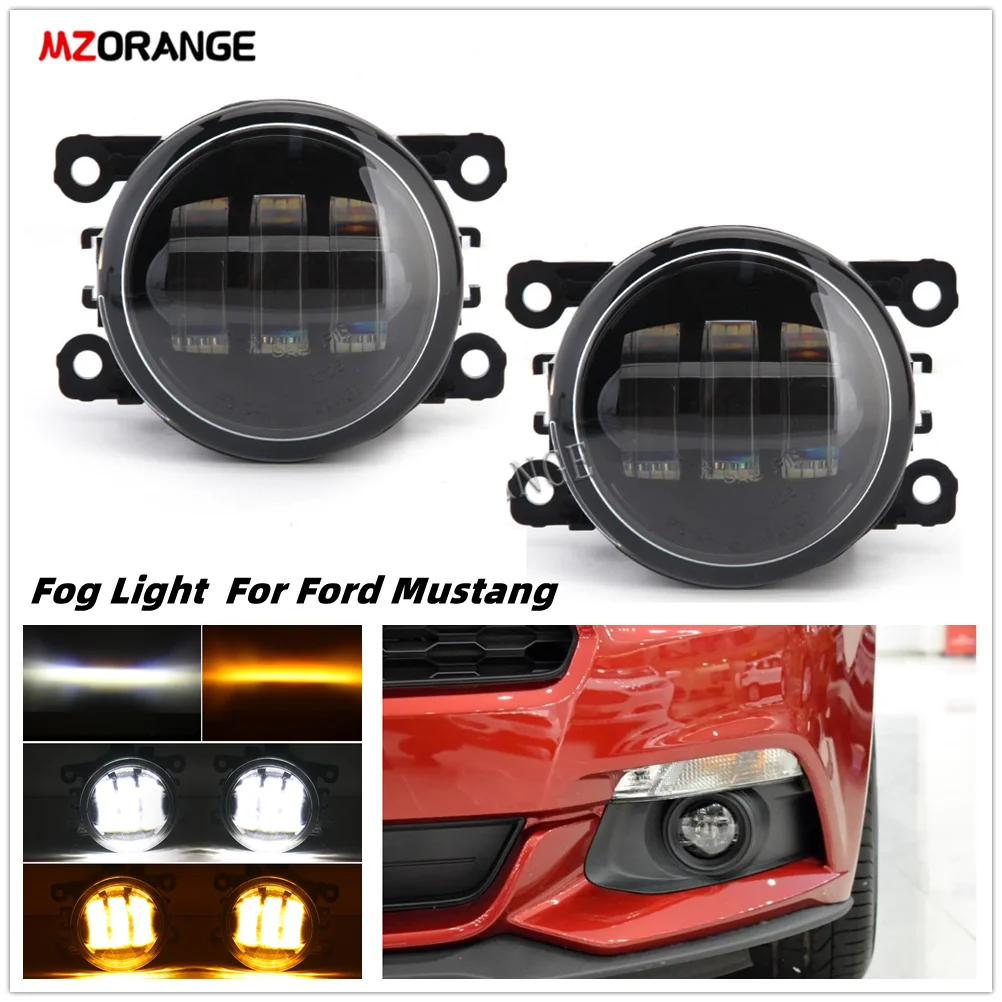 Front Fog Light For Ford Mustang White Yellow Fog Lamp Headlight Rainy