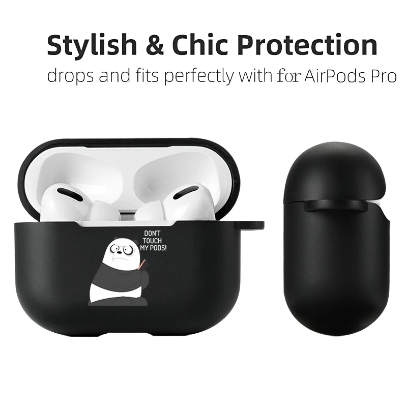 Чохол для Apple Airpods Pro 2 Cases Slogan Simple Text Don't Touch Airpods Pro 2 3 Silicon Black Earphone Cover Air pod Pro2 Capas