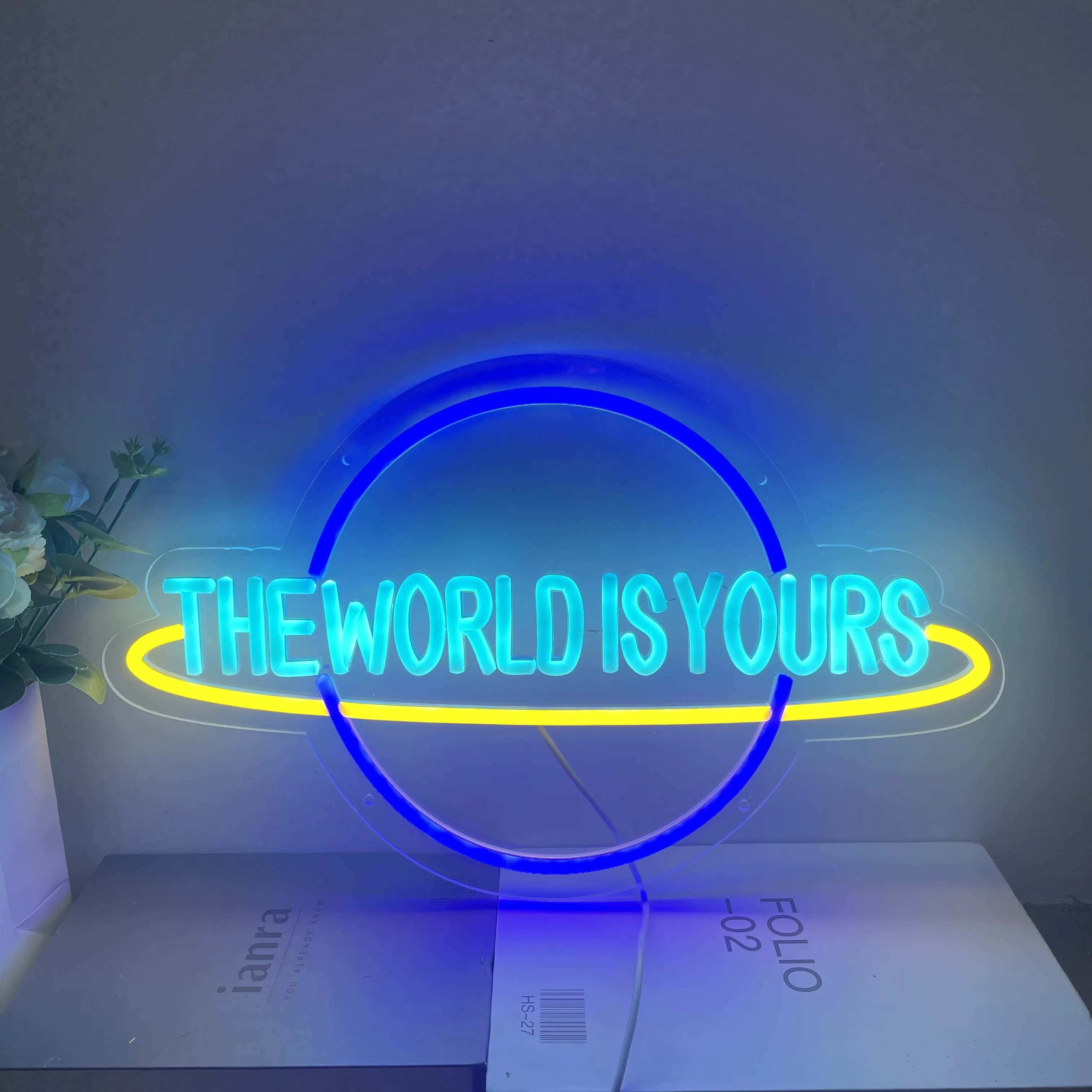 

The World is Yours Neon Sign Customized Wall Art Hanging Bar shop Club LED Lights Kids Teens Bedroom Night Lamp Birthday Sign