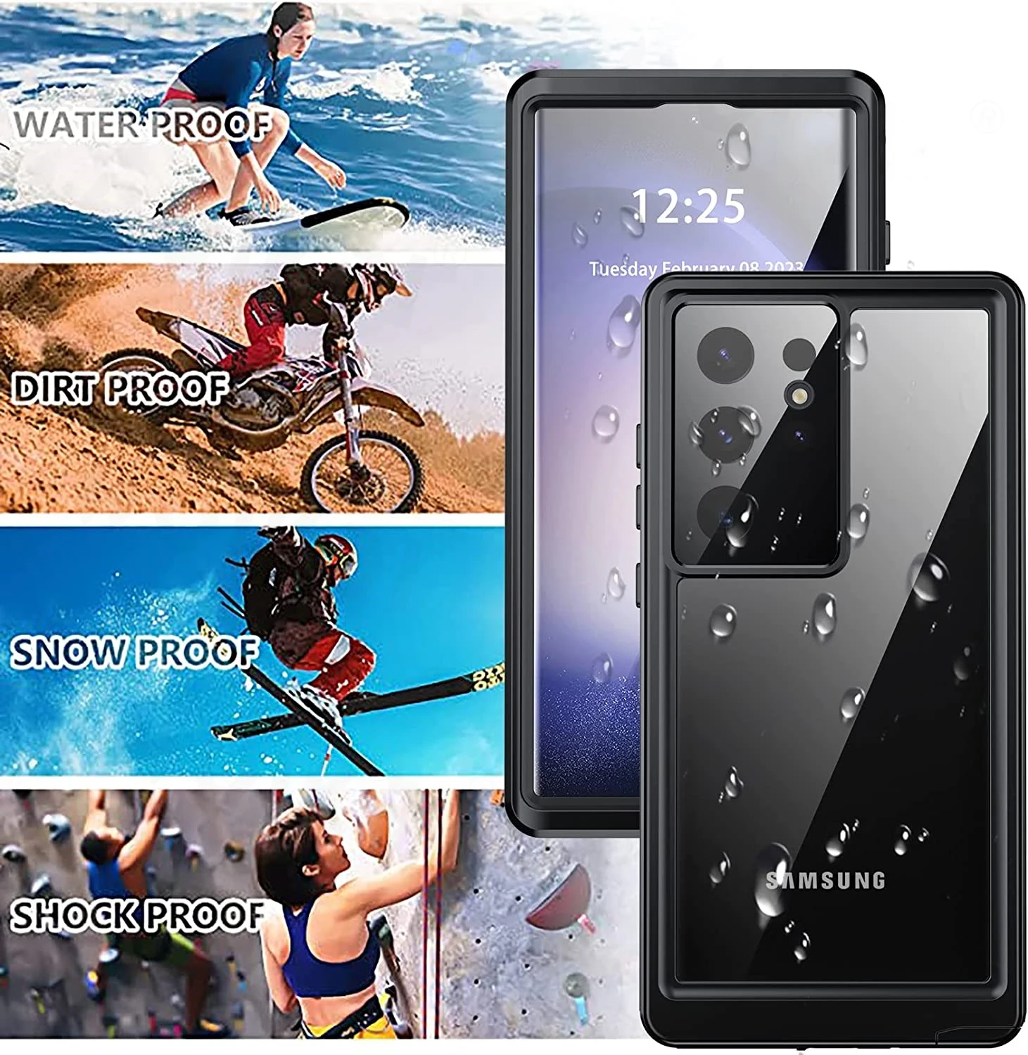 IP68 Waterproof Case For Samsung S22 S21 S20 Note 20 Ultra S23 FE A54 A24 A52S A53  Full Protection Heavy Duty Shockproof Cover