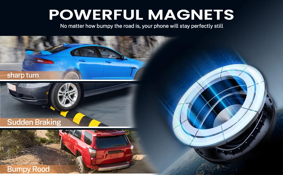 SUPER MAGNETISCHE SAUGKRAFT Magnetische Handyhalterung Armaturenbrett-Halterung Lüftungsclip Auto-Van-Kofferraum-Klemme für iPhone-Hülle MagSafe – Detail 5