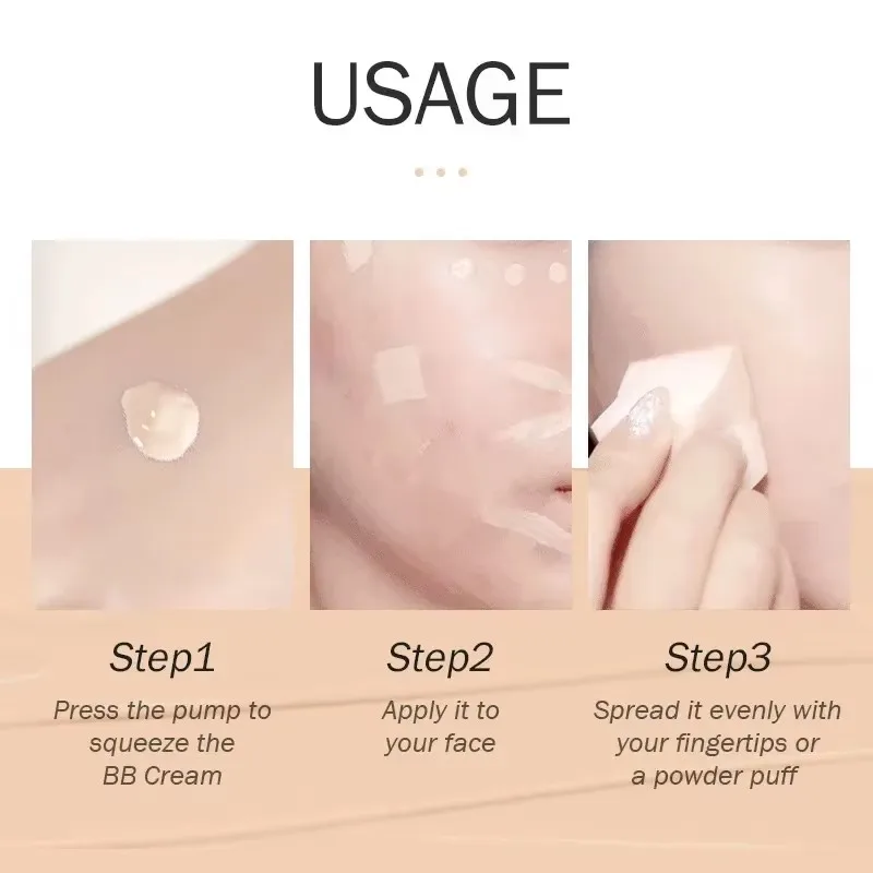 BB Cream Brighten Even Skin Tone Liquid Foundation Moisturizing Hydrating Concealer Cover Blemishes Concel Pores Makeup Base 6