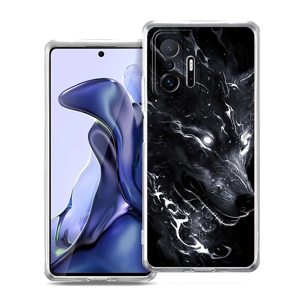 Moon Roaring Wolf Soft Transparent Phone Case Cover