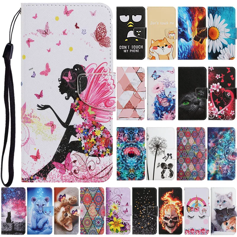 Per Oppo A54 5G Custodia Fundas Per Oppo A54 5G 4G A54S Oppo A55 A53S 5G A53 Capa Fashion Flip Stand Cover Floreale Etui