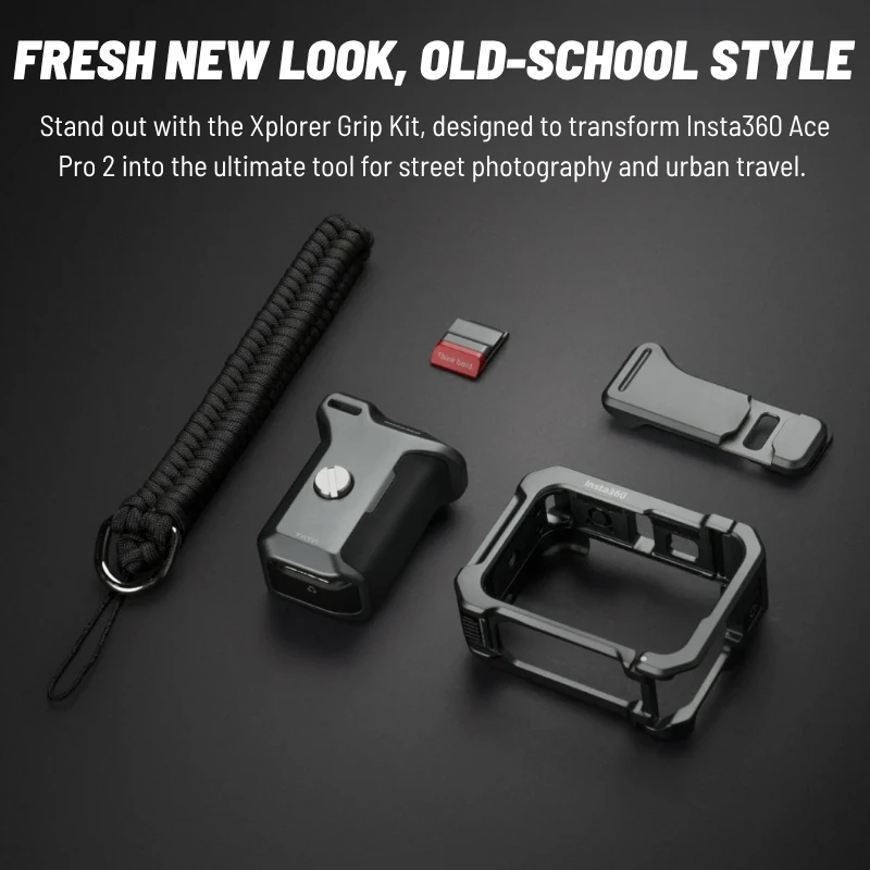Insta360 Ace Pro 2 Xplorerグリップキット アルミメタルケース 人間