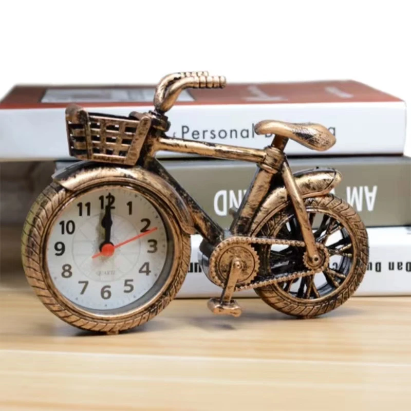 CreativeSmallAlarmClockRetroBicycleLazyAlarmClockBicycleModel