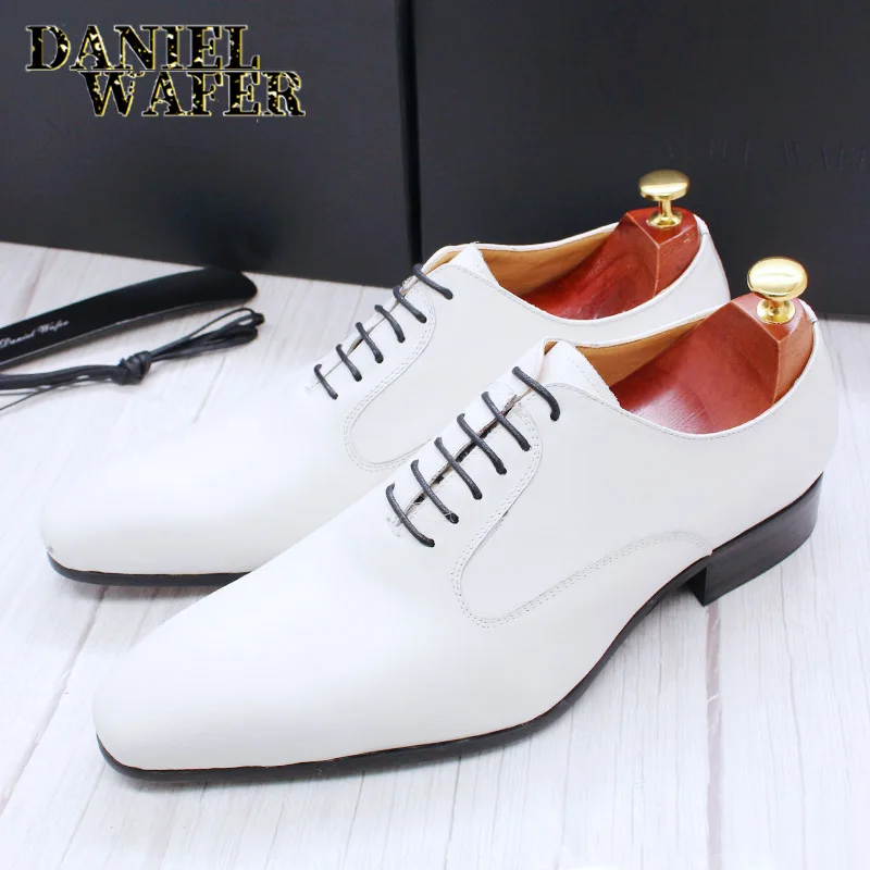 Luxury Brand Men Oxford Shoes White 