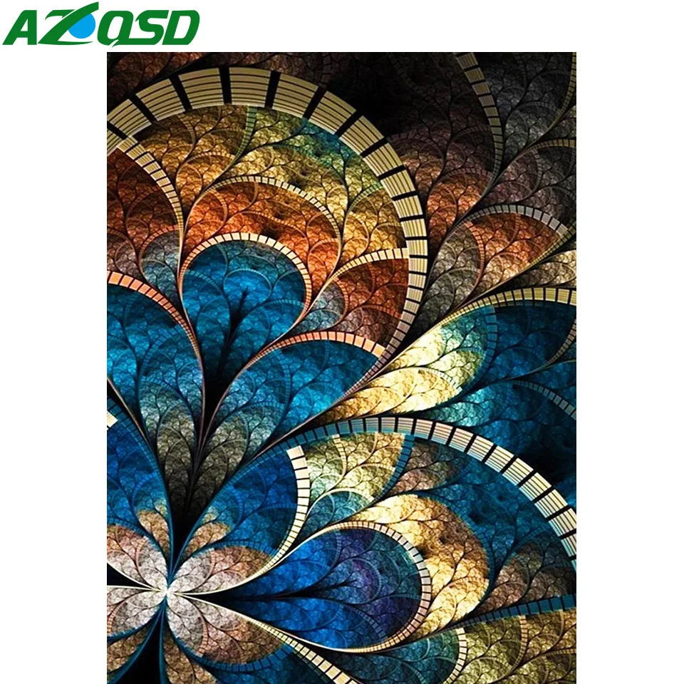 AZQSD Mandala Diamond Embroidery Abstract Flower Mosaic Picture Of Rhinestones 5d Diamond Painting Floral Cross Sticth Full Kits diamond painting diamond painting accessories