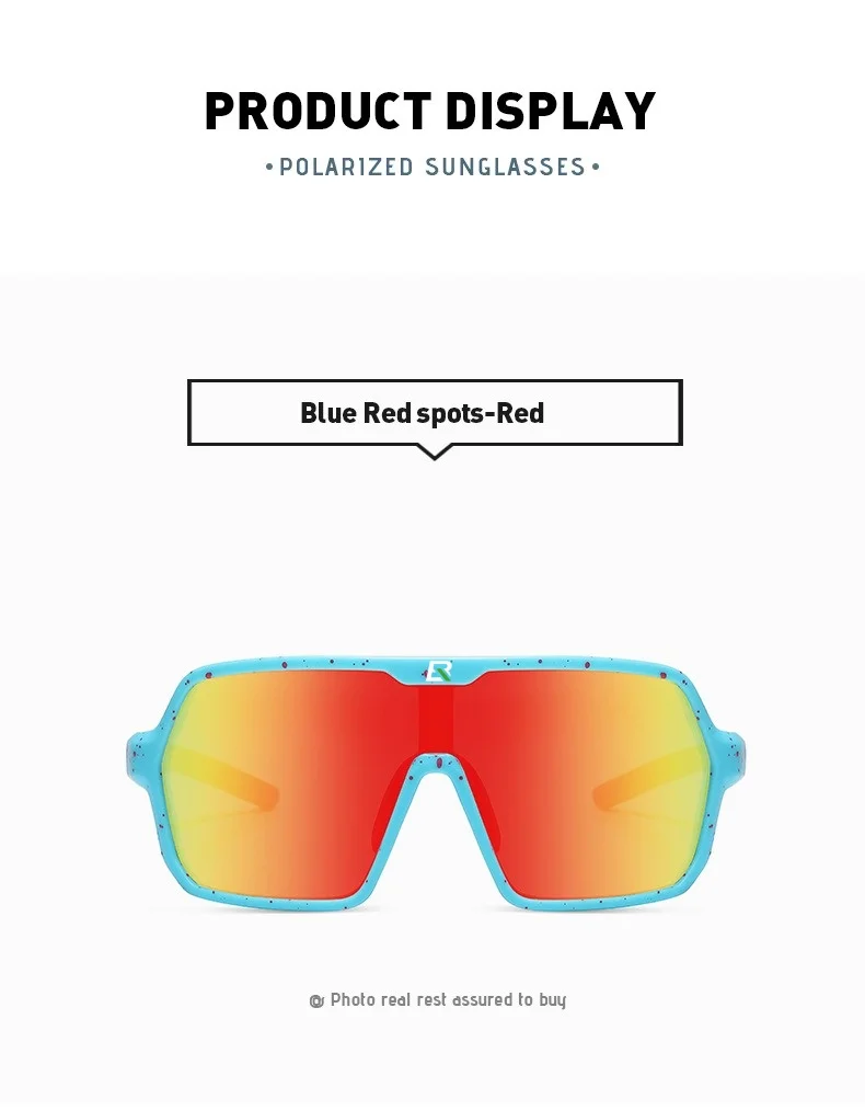 ROCKBROS polarisierte Fahrradbrille UV400, klares Sichtfeld, angenehm zu tragen, Schutzausrüstung für Outdoor-Sportarten – Detail 14