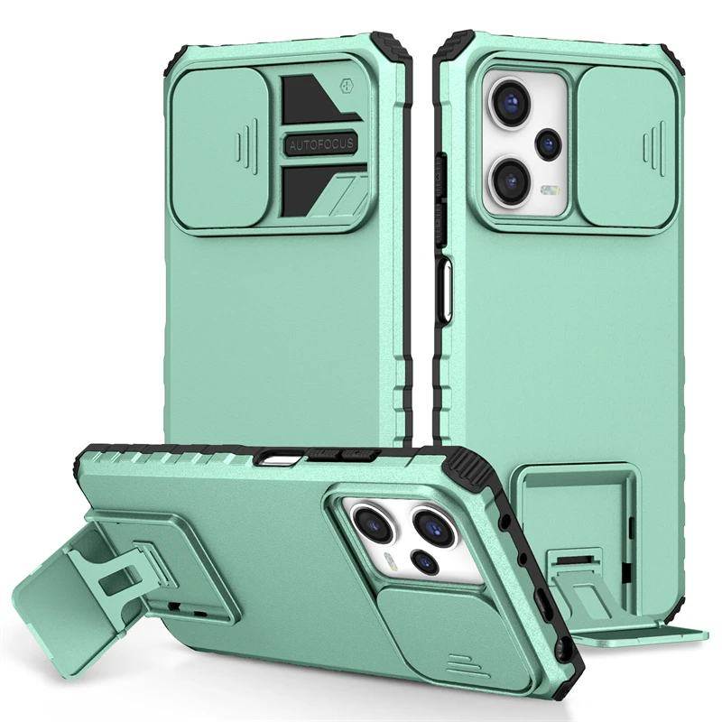 GOKEN Cover Per Xiaomi Redmi Note 12 Pro 5G - Custodia Ibrida Con Supporto, Antiurto, Verde