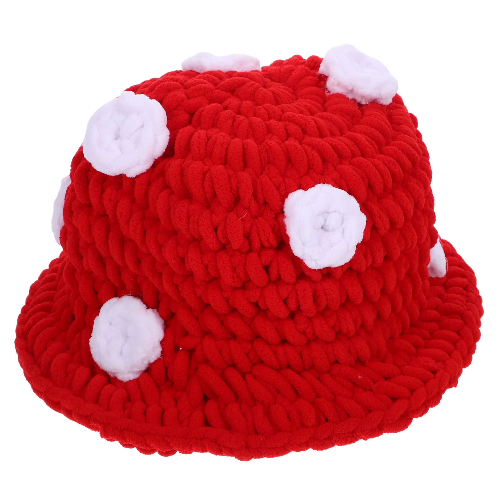 

Party Knit Hat Mushroom Shaped Knitted Hat Thicken Knitting Hat Party Photo Prop Costume