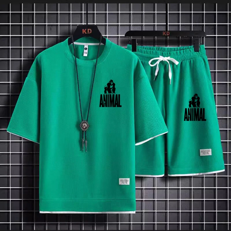 الصيف الهراء الرجال قطعتين مجموعة عادية الغوريلا ط...