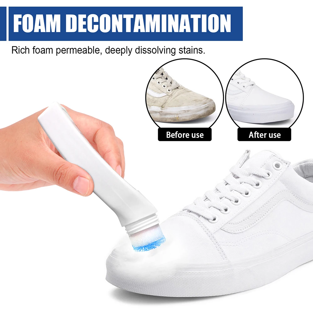 2pcs Multifunctional White Shoes Stain Polish Cleaner Whiten Dirt Remover For Casual Leather