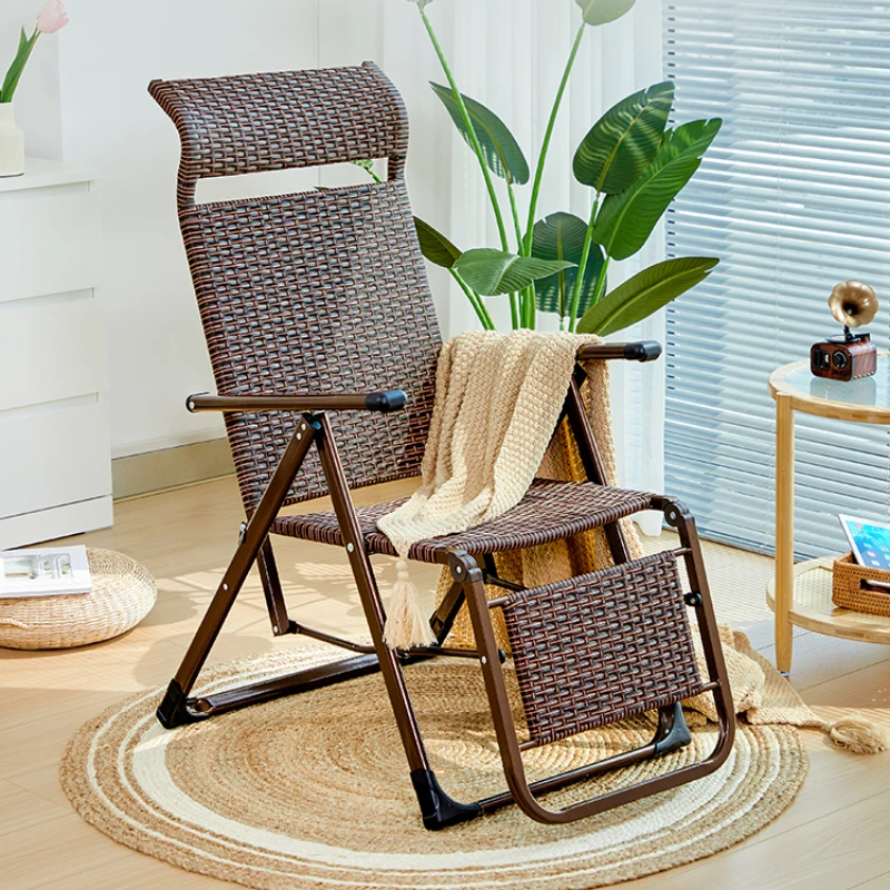 

Ротанговый эргономичный складной шезлонг, расслабляющий шезлонг, удобный шезлонг, уличная мебель для дома MR50CL