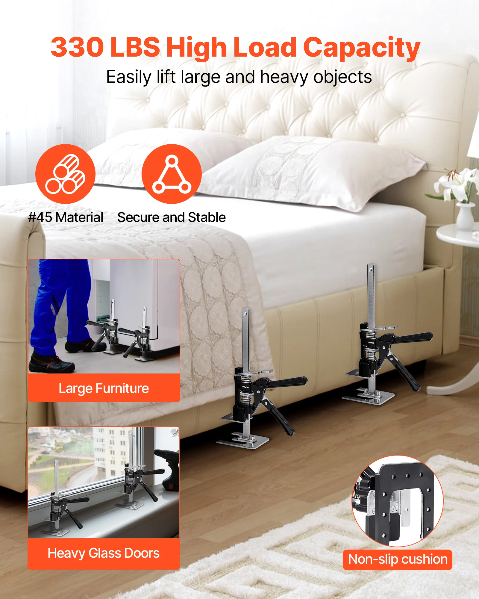 Metal Labor Saving Arm Jack Tool with Magnetic Level