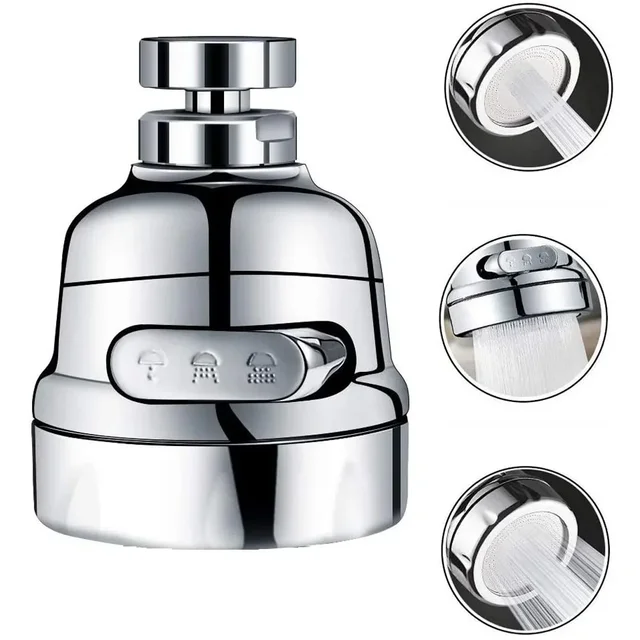 360 Degree Swivel Kitchen Faucet Aerator Adjustable Dual Mode Sprayer Filter Diffuser Water Saving Nozzle Bath Faucet Connector 2