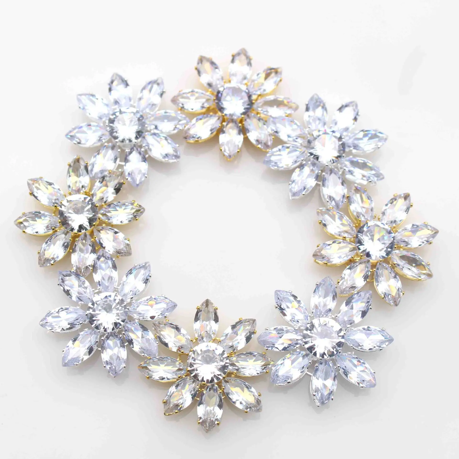 

New 5PCS30 * 42MM Alloy Diamond Glass Crown Shaped DIY Clothing, Hair Accessories, Phone Case Accessories