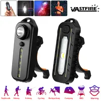 LED Red Blue Shoulder Tactical Police Flashlight with Clip USB Rechargeable Torch Bike Taillight Helmet Warn Light Flashlight 1