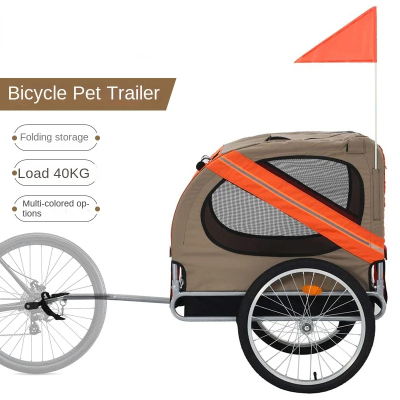New Large Pet Bike Trailer Cat Dog Cart Folding Outdoor Riding Travel Trailer Dog Carriers