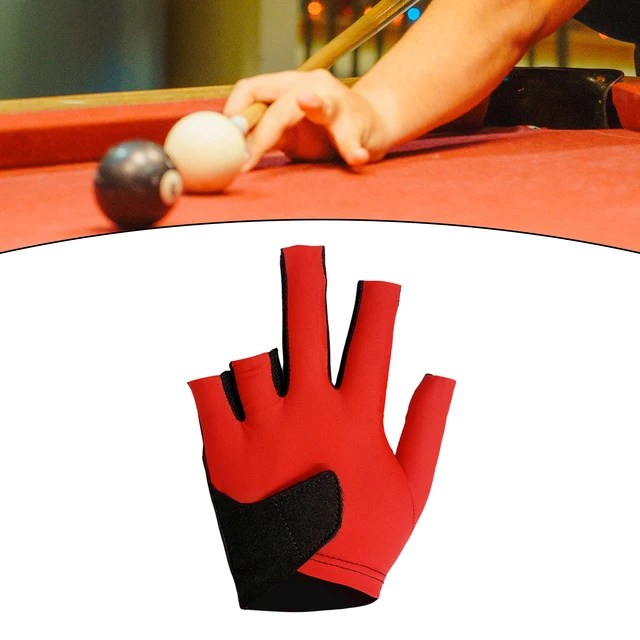 Gant De Billard Professionnel Pour Main Gauche - COLAXI - 3 Doigts - Rouge Et Noir - Absorption
