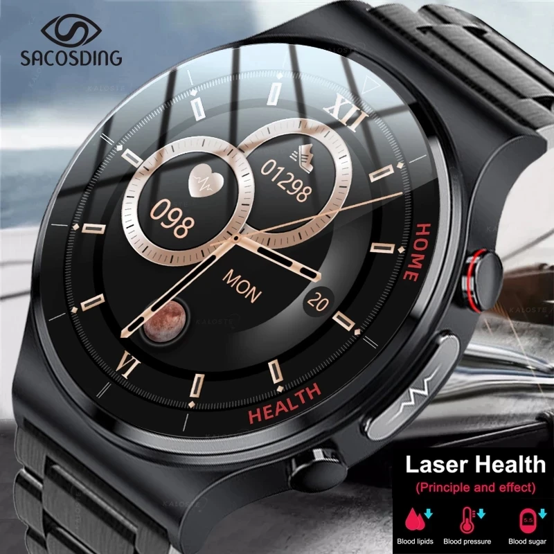 2022 ECG+PPG Smart Watch Men Sangao Laser Health Heart Rate Blood