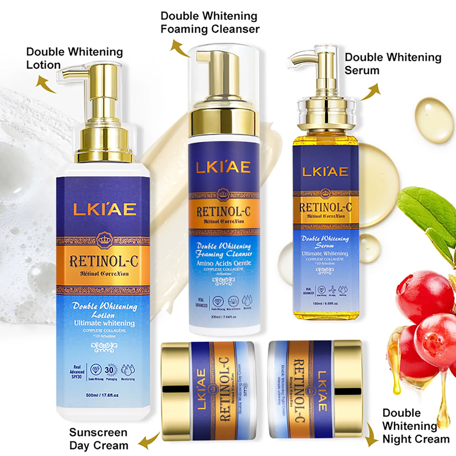 Ultimate Whitening Skin Care Set, With Retinol, Collagen, Remove Dark Spot, Moisturize, Nourish, Lighten Skin For All Skin Types 6