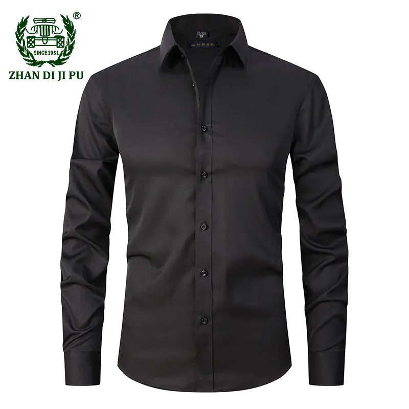 

Plus Size 6XL Solid Color Shirts Long Sleeve Business Dress for Men Casual Formal Elegant Shirt Blouses Tops Man Social camisas