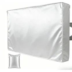 Outdoor TV Protective Cover - Weatherproof Oxford Cloth Shield for Dust and Sun Protection (SLIVER)