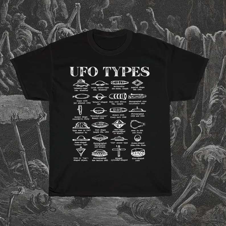 

UFO Types Shirt - Area 51 Aliens Paranormal