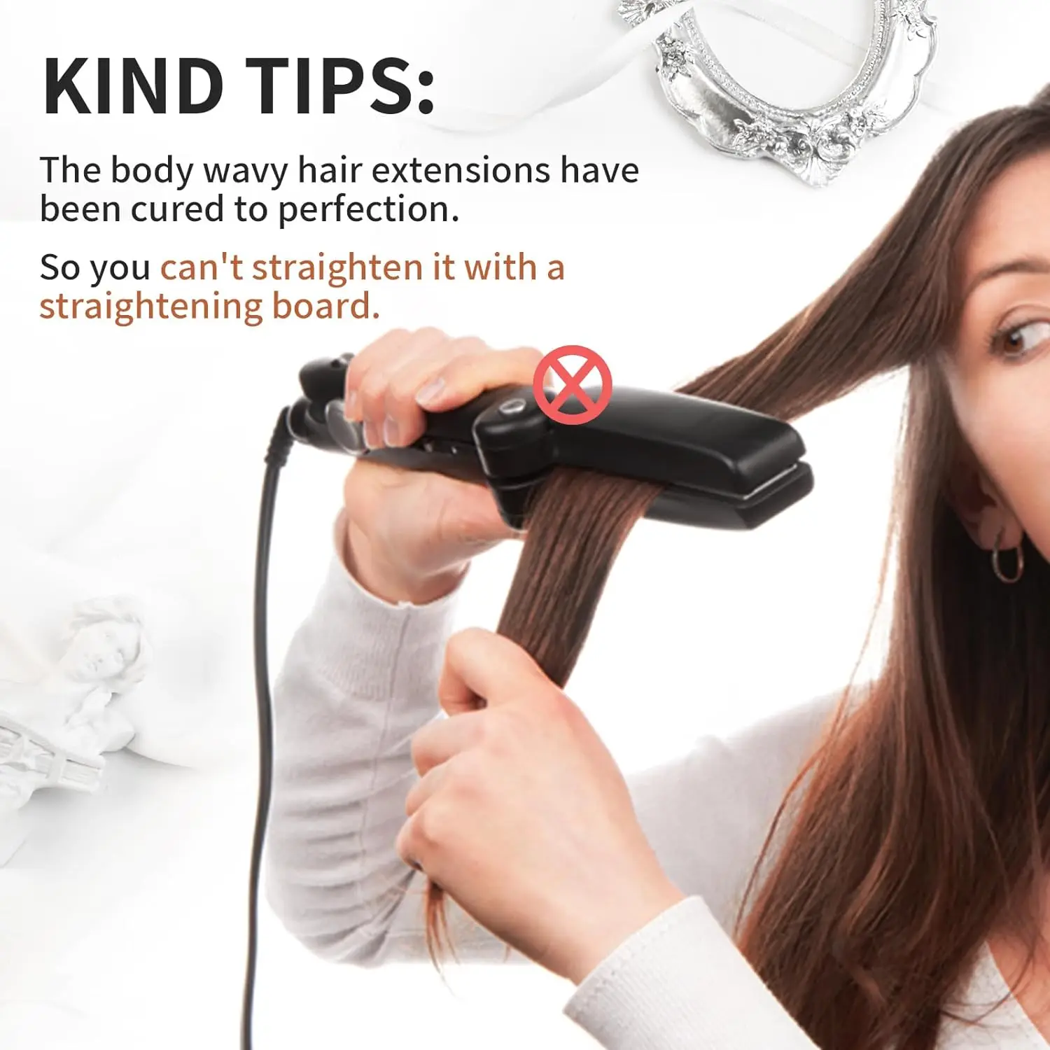 Body Wave Micro Loop Hair Extensions Stick Tipped Hair Fish Line Link Hairpiece Highlight Straight 50 Strands 50g Women #1B