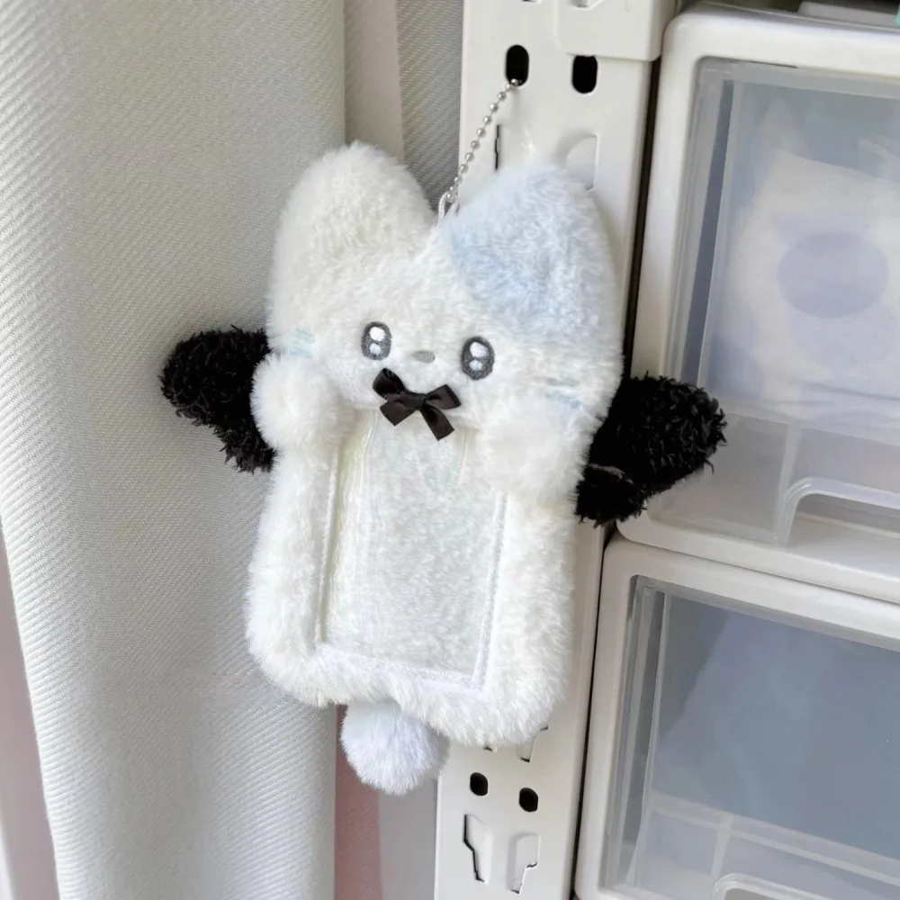 Cute Plush Photocard Case Student Card Holder Cartoon Fox Photocard Case Idol Photos Protective Cover Bag Keychain