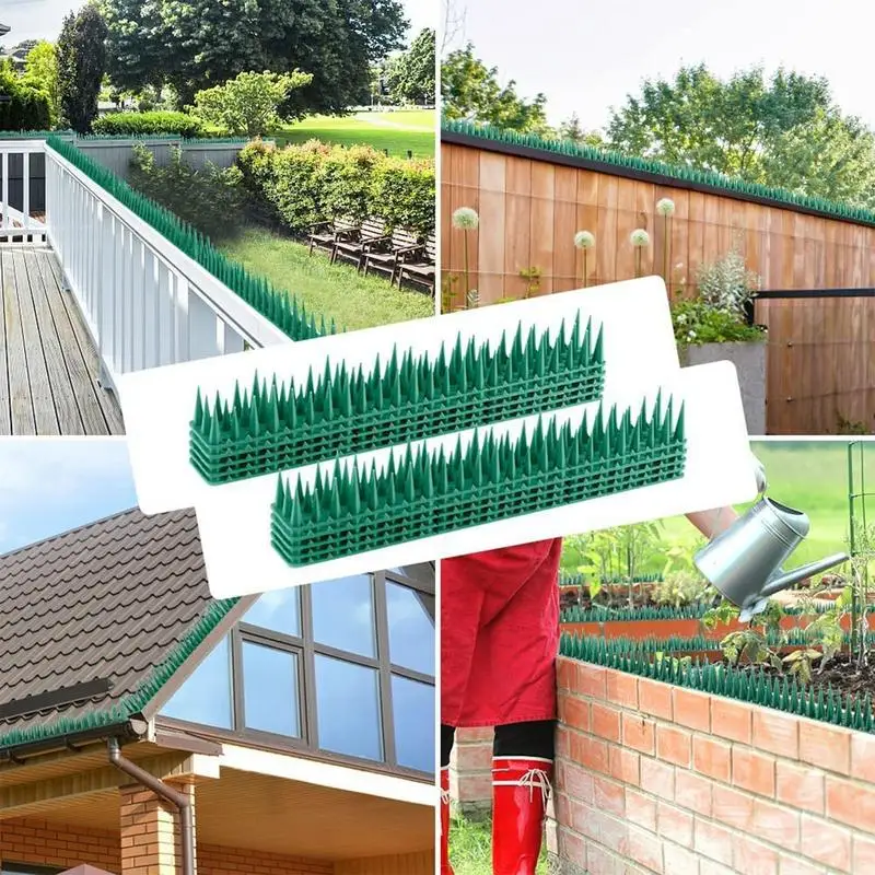 

10pcs Bird Defender Spikes For Anti Theft Climb Strips Squirrel Spikes For Outside To Keep Birds Away For Roof And Railing