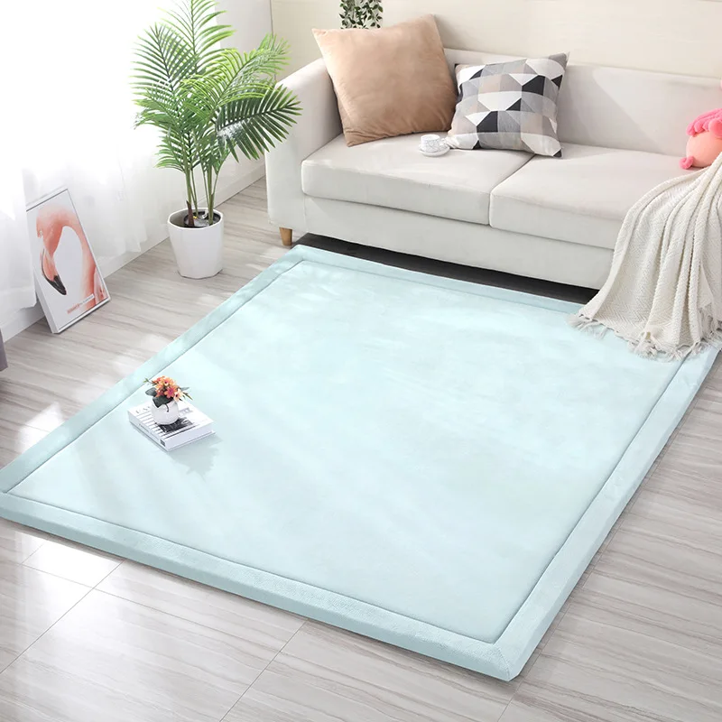 Coral Fleece Mat Sponge Carpet Children Baby Crawling Pad Tatami Bedroom  Living Room Rectangle Carpet