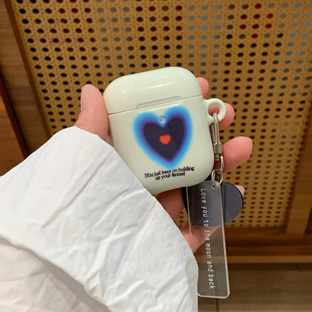 Simplicity Halo Dyeing Pendant Love Letters Cover Case Per Airpods 1 2 3 Pro 2