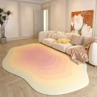 Irregular Living Room Large Area Carpets Gradient Color Bedroom Carpet Line Geometric Decoration Rug Minimalist Creative Rugs IG 1