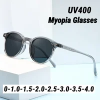 Lunettes de soleil rondes pour myopie, petite monture, rétro, marque de styliste, UV400, lunettes pour hommes, dioptrie 0 à-4.0 1