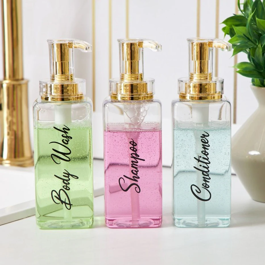 Shampoo and Conditioner Body Wash Dispenser 500ml/16.9oz laundry detergent dispenser For Bathroom Shower Countertop Soap Dispenser Bottle Square Shampoo Bottle