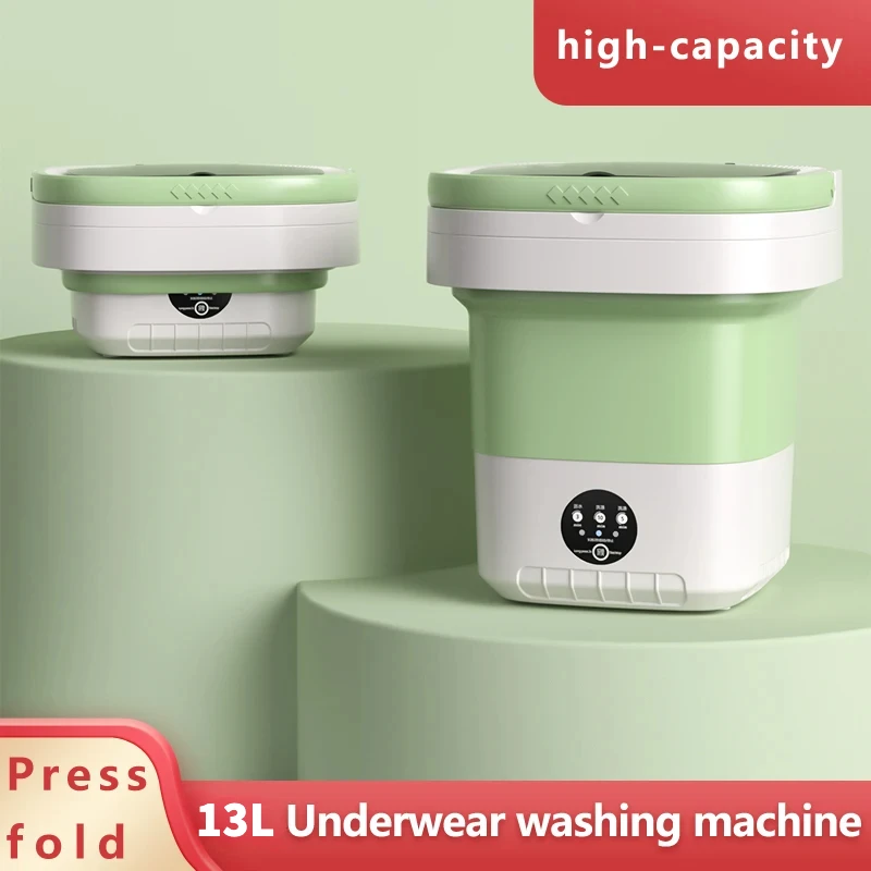 13L Portable Folding Washing Machine Bucket for Clothes Socks Underwear Cleaning Washer Portable Small Travel Washing Machine 4