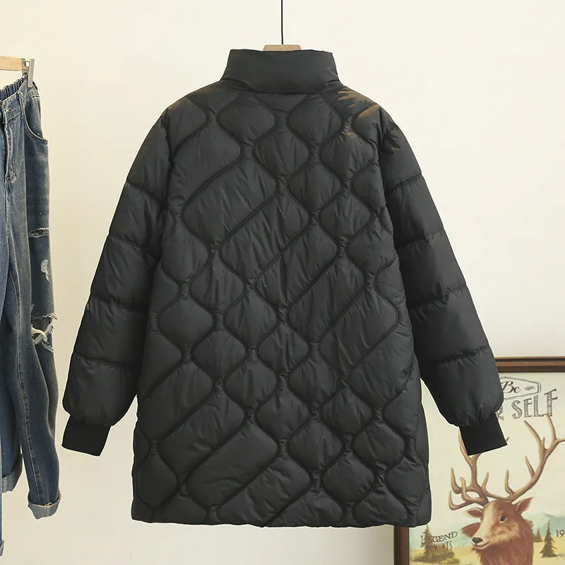 XXXXXL Fashion Plus Size Women's Parkas Winter Korean Warm And Simple stand-up Collar mid-length Padded Jacket 8286