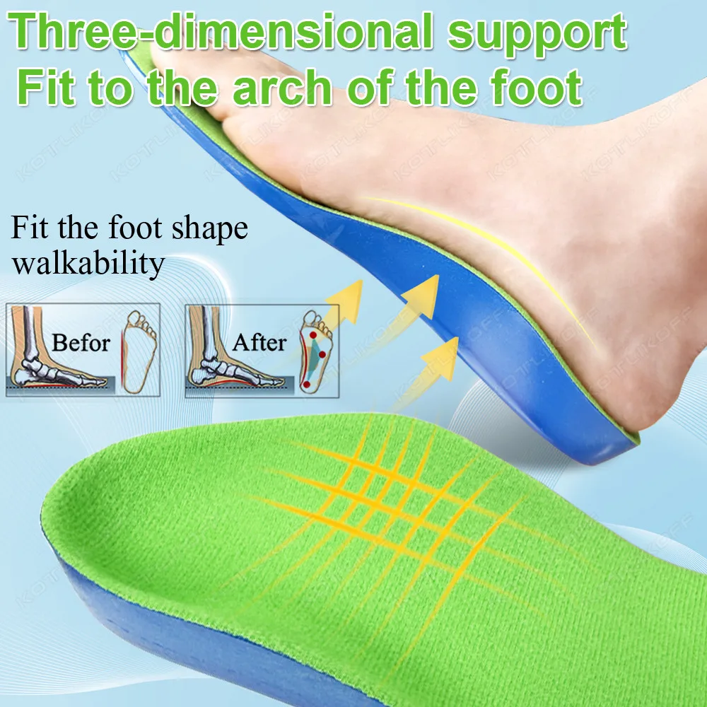 Orthopädische Kinder-Einlegesohle für Plattfüße, bequeme Korrektur, X/O-Bein, Fußunterstützung, orthopädische Schuhe für Kinder, Zubehör – Detail 6