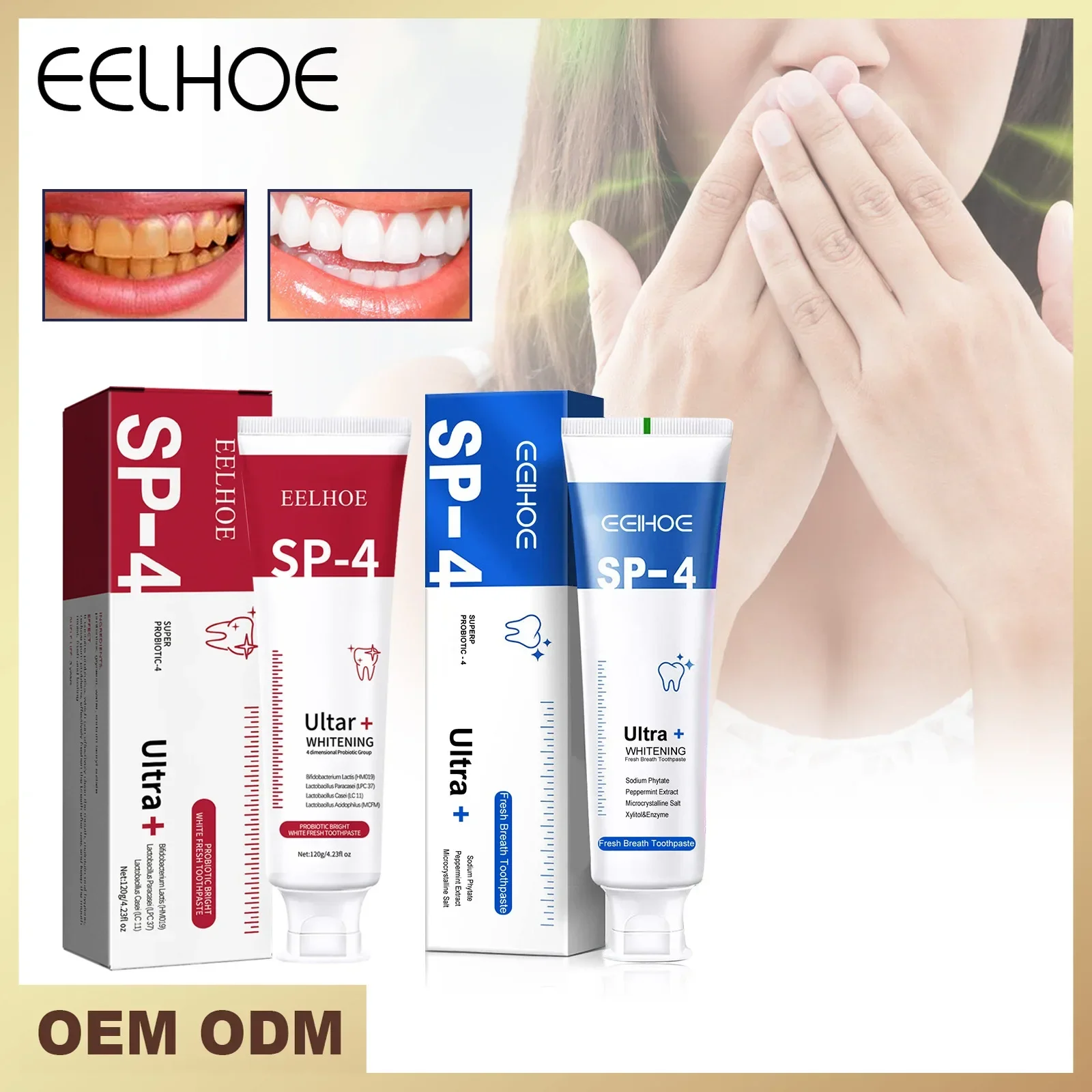 

Probiotic Toothpaste Sp-4 Brightening Whitening Toothpaste Protect Gums Fresh Breath Mouth Teeth Cleaning Health Tooth Care 120g