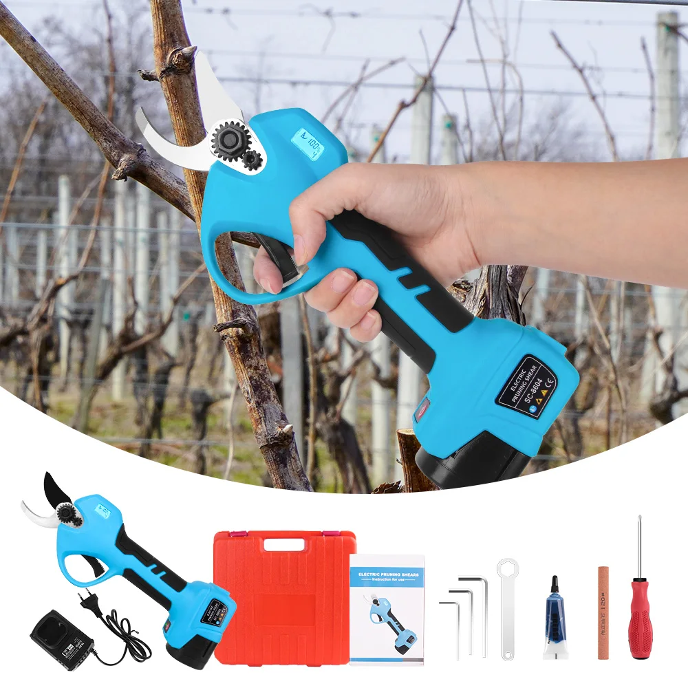 Electric Scissors Pruning Shears Grass Cutter Garden Pruner Farming Tools Pruning Scissors Plants Tools With 2 Batteries SW8604 3
