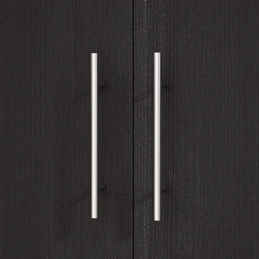 2 Doors Wardrobe Armoire with Drawer, Freestanding Armoire Wardrobe Closet with Hanging Rod, Wood Clothes Storage Cabinet 4