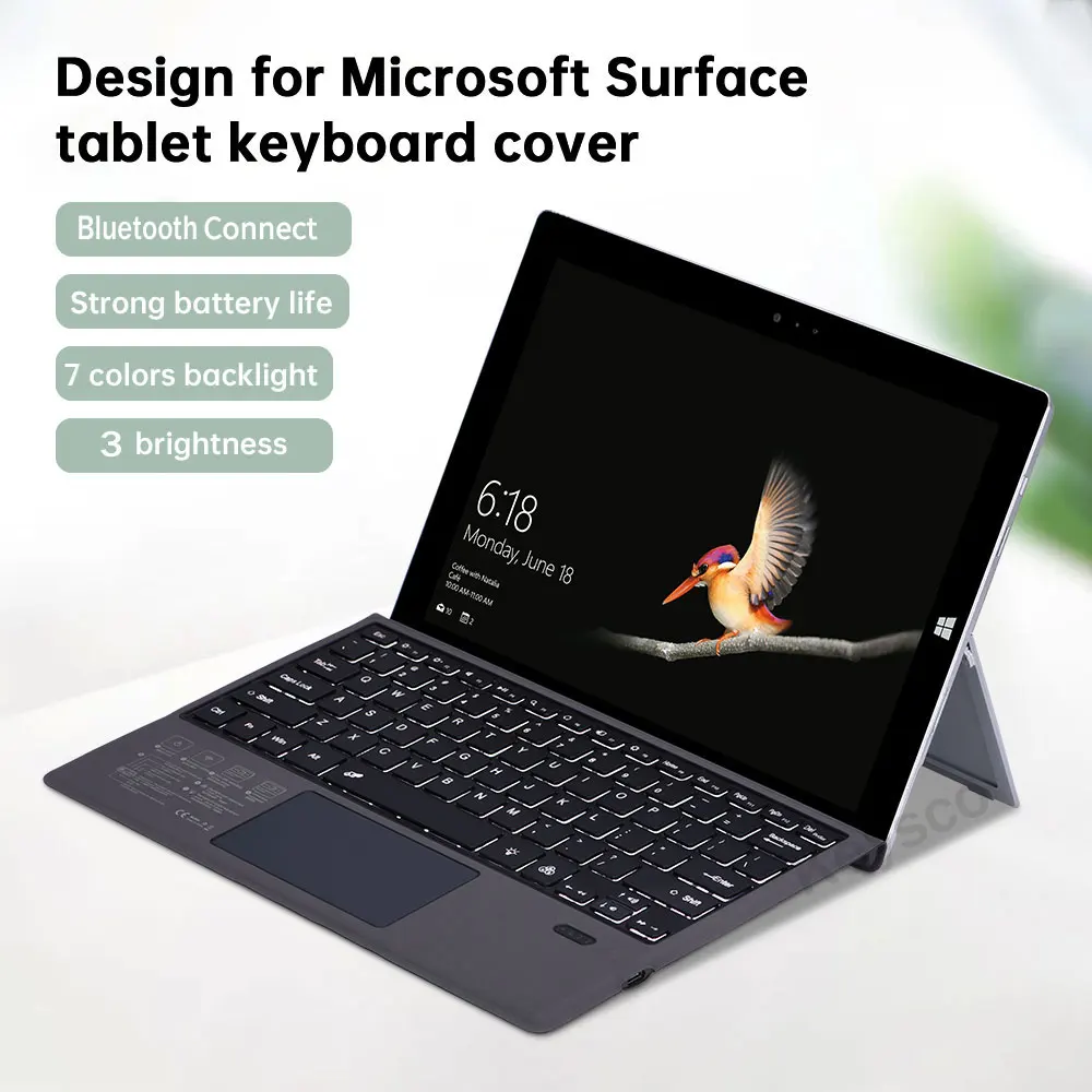 korean computer keyboard Bluetooth Wireless Keyboard For Surface Pro 3 4 5 6 7 Go 2 Trackpad Russian Arabic Hebrew Korean Spanish teclado Keyboard Tablet gaming pc keyboard