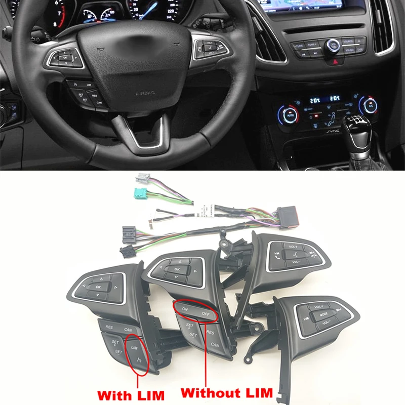 

For Ford Focus Mk3 2015-2017 Kuga 2017 Cruise Control Switch Multifunction Steering Wheel Button Bluetooth Audio Button