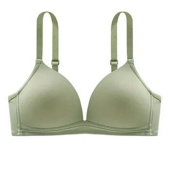 여성용 심리스 푸시업 브라, 섹시한 속옷, 무선 AB 컵 브라, 편안한 란제리, 단색 패션, 여성 개더 브라렛
