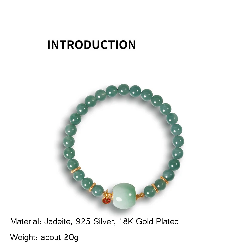 Natürlicher Jade-Smaragd, 10 mm, Damenschmuck, grüne Perle, elastisches Armband, Schmuck, modisches Quarzkristall-Armband für Frauen – Detail 2